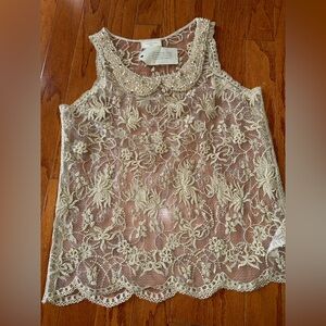 Moulinette Soeurs Lace Embellished Blouse - Cream